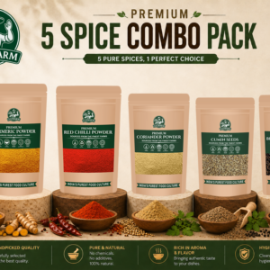 Combo 5 in 1 - Turmeric Powder, Red Chilli Powder, Coriander Powder , Cumin Seeds and Black Pepper